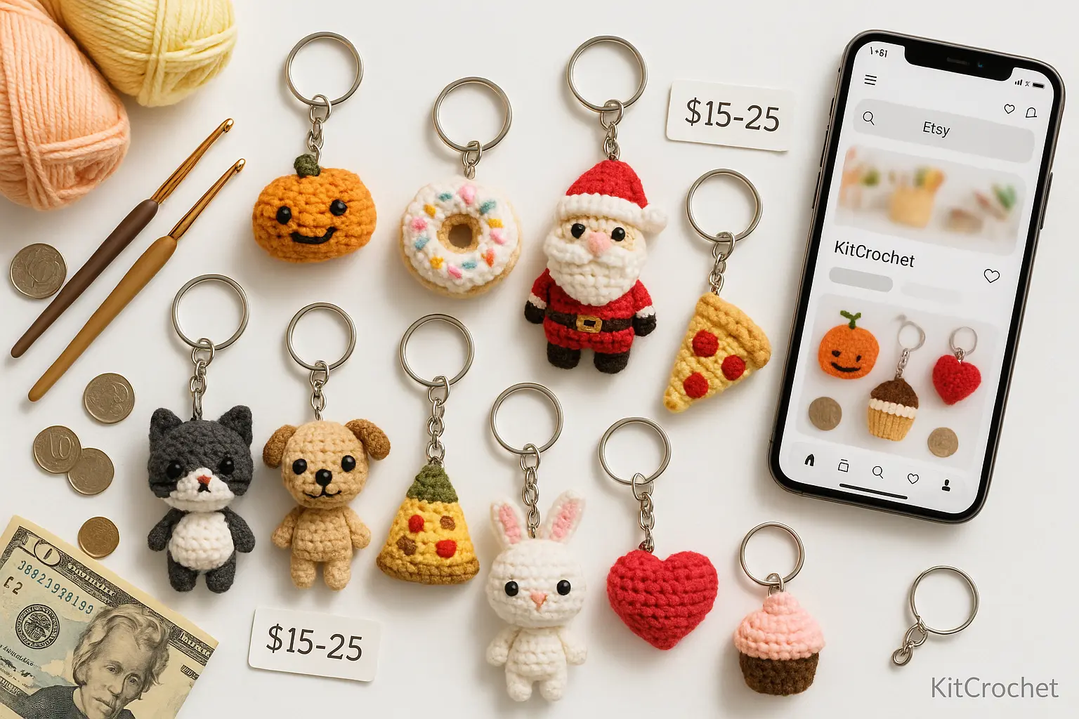 Crochet Keychains That Sell: 25+ Patterns Earning $15-25 Each (2025) - Featured image
